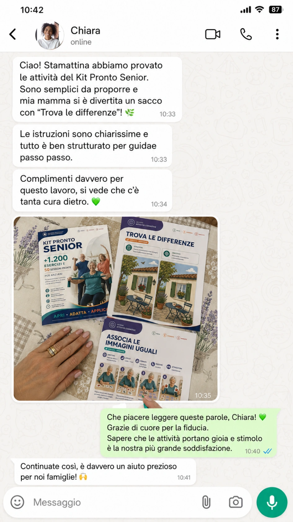 Testimonianza reale su WhatsApp