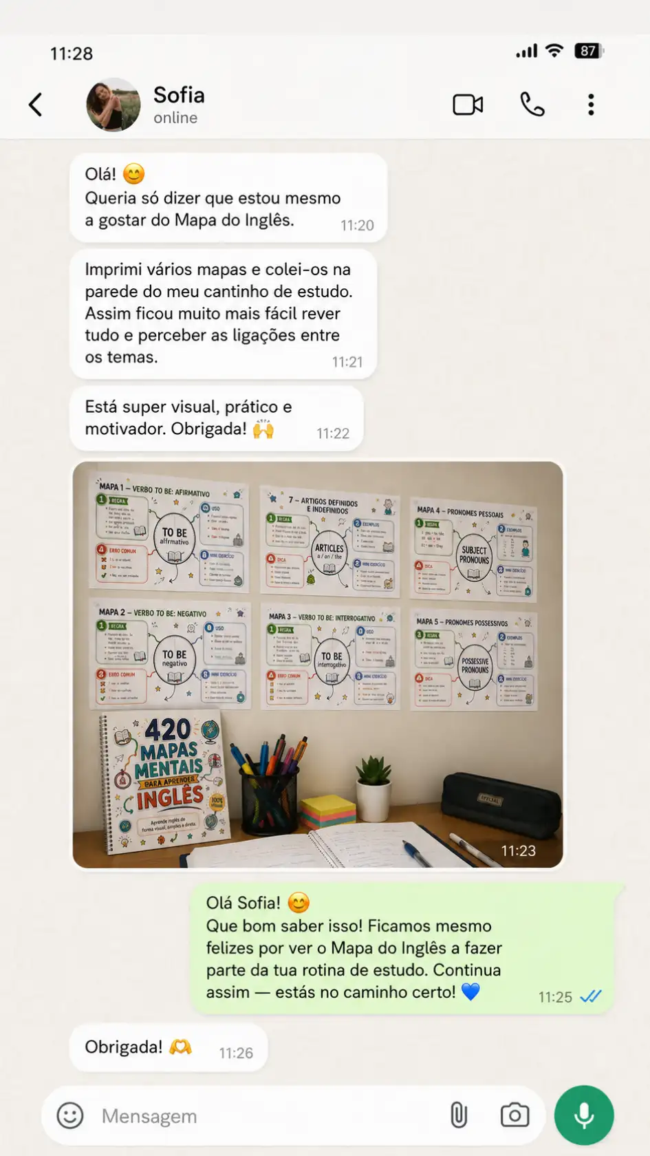 Depoimento de aluna do Mapa do Inglês