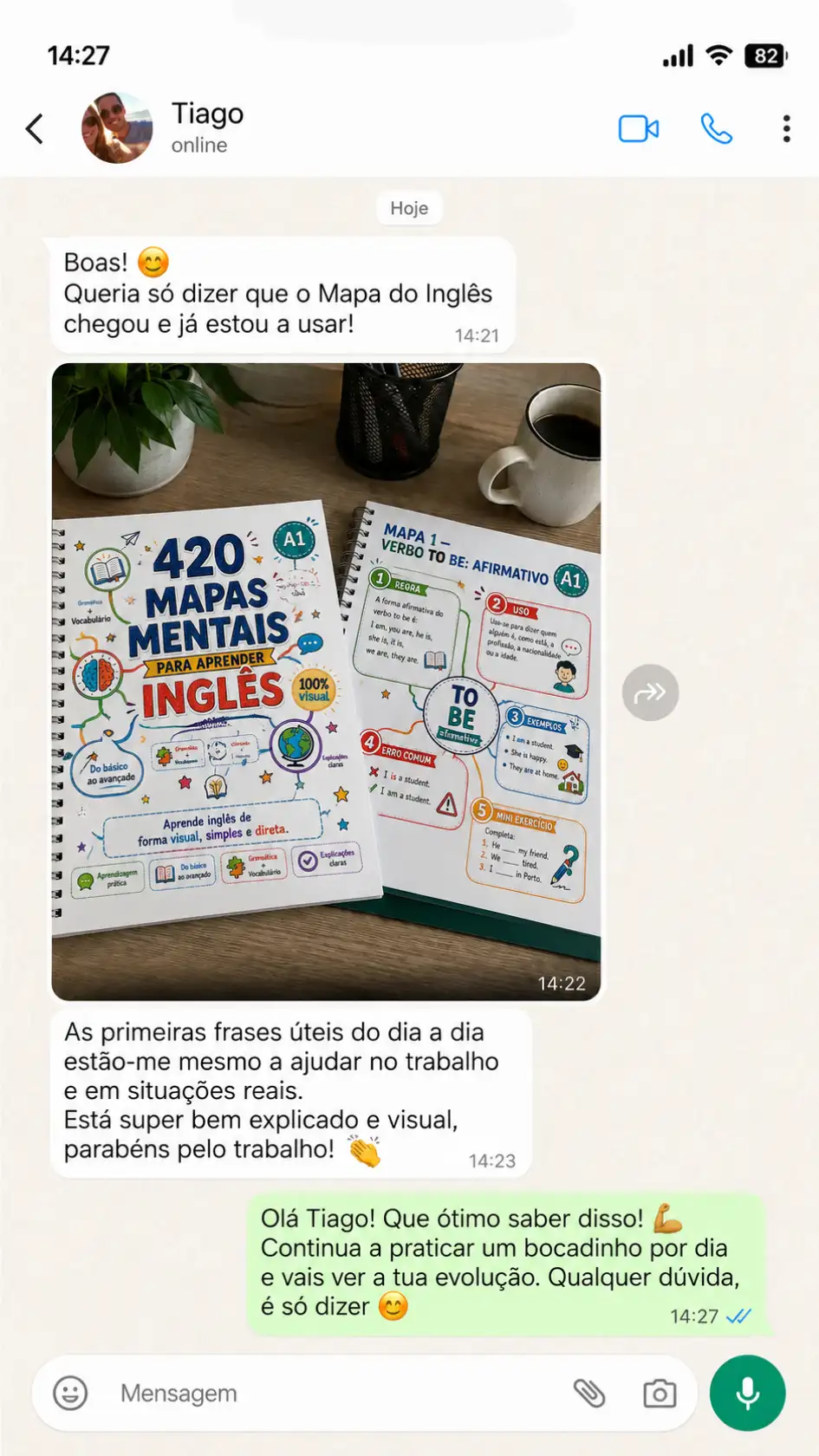 Depoimento de aluno do Mapa do Inglês