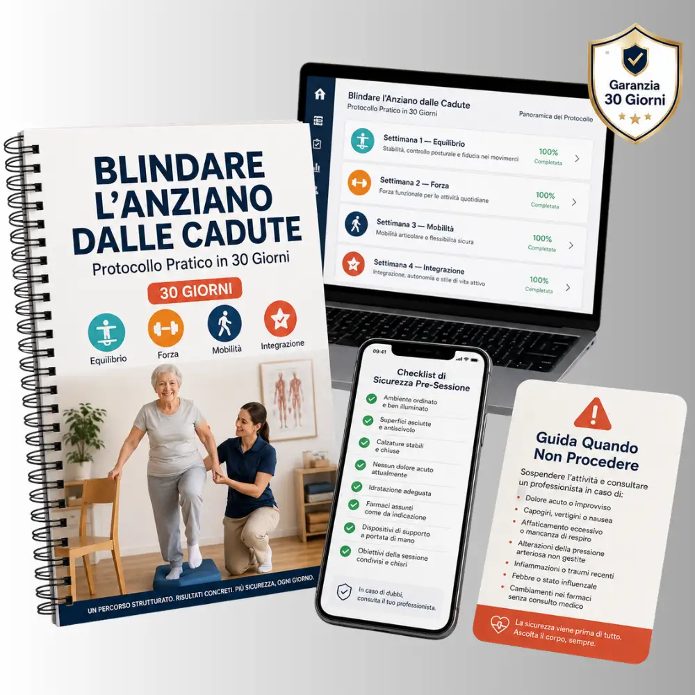 Blindare l'Anziano dalle Cadute — Protocollo Pratico in 30 Giorni